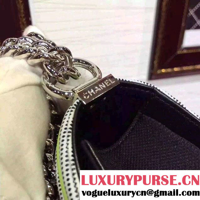 Chanel Quilted Boy Flap Small Bag Black/Green/Gray 2015/2016