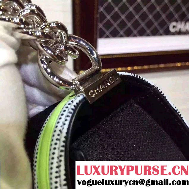 Chanel Quilted Boy Flap Medium Bag Black/Green/Gray 2015/2016