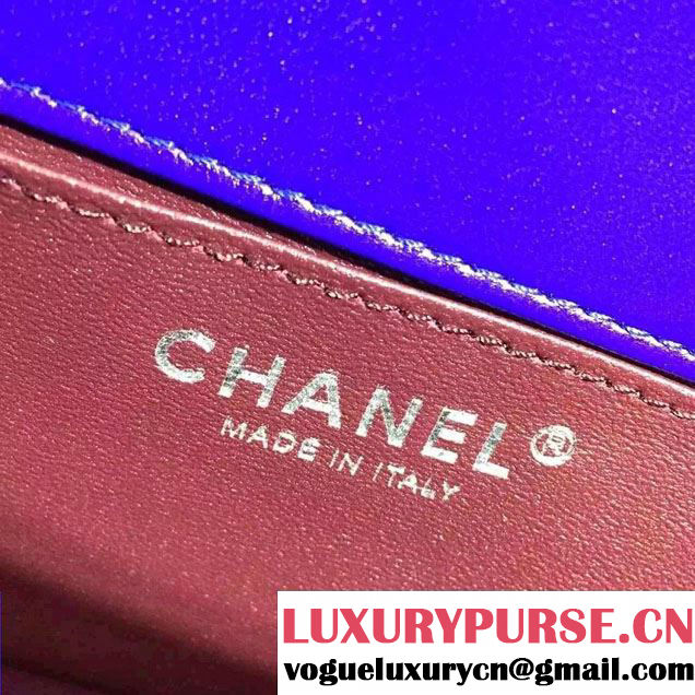 Chanel Quilted Boy Flap Medium Bag Blue/Fuchsia/Gray 2015/2016