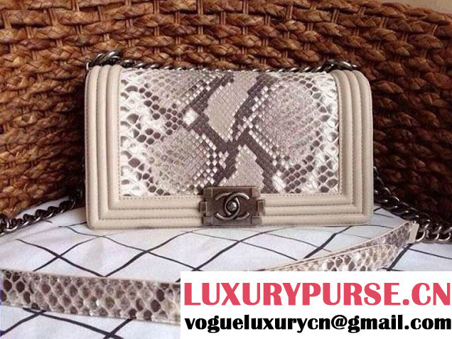 Chanel Le Boy Flap Bag in Python Leather 35