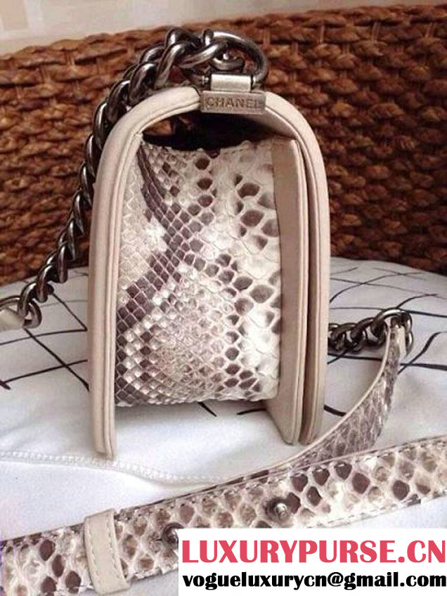 Chanel Le Boy Flap Bag in Python Leather 35