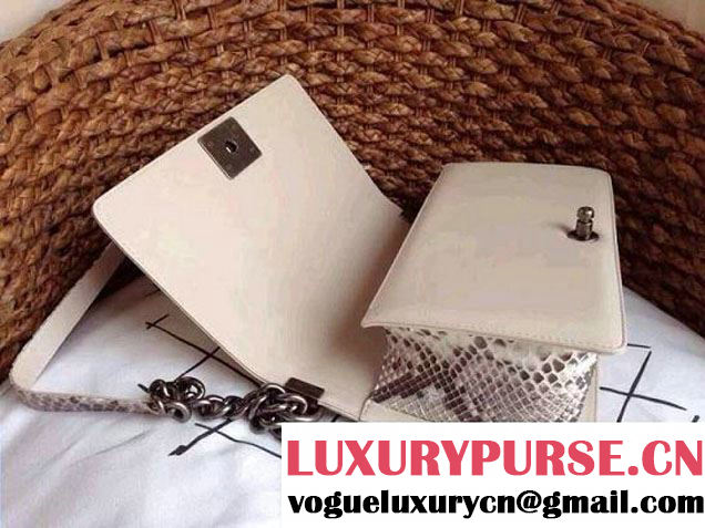 Chanel Le Boy Flap Bag in Python Leather 35