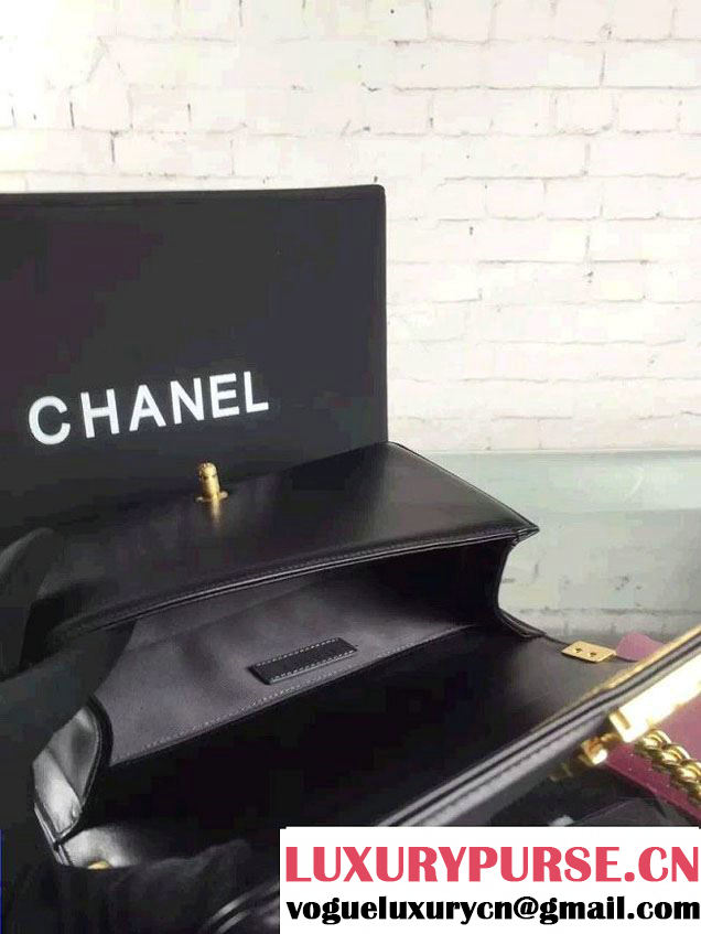Chanel Iridescent Lambskin Boy Flap Shoulder Bag Black with Gold Hardware 2015