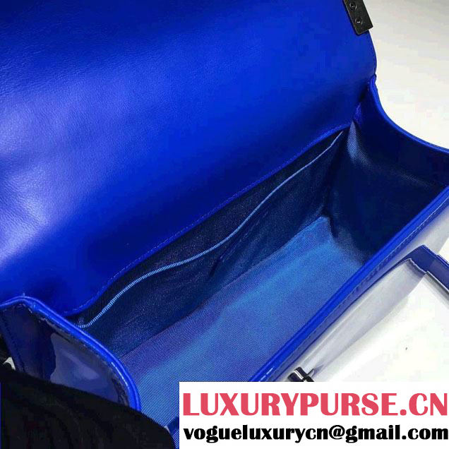 Chanel Medium Patent Leather Boy Flap Shoulder Bag Blue 2015/2016