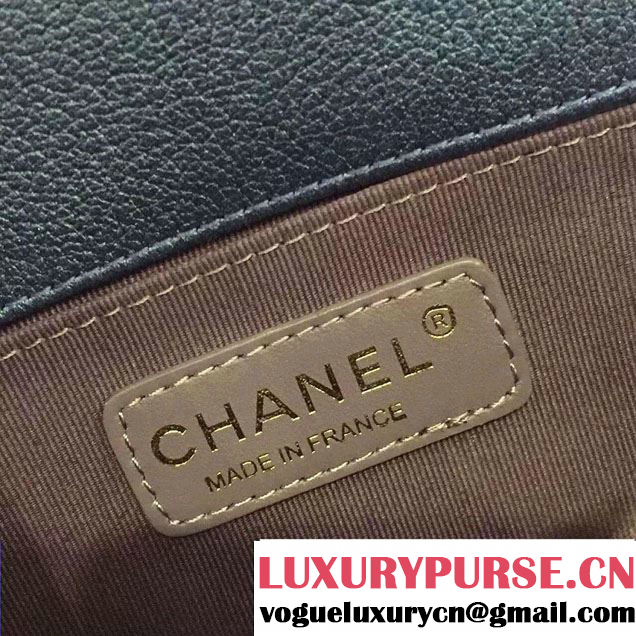 Chanel Iridescent Small Boy Flap Bag Blue with Rainbow Hardware 2015/2016