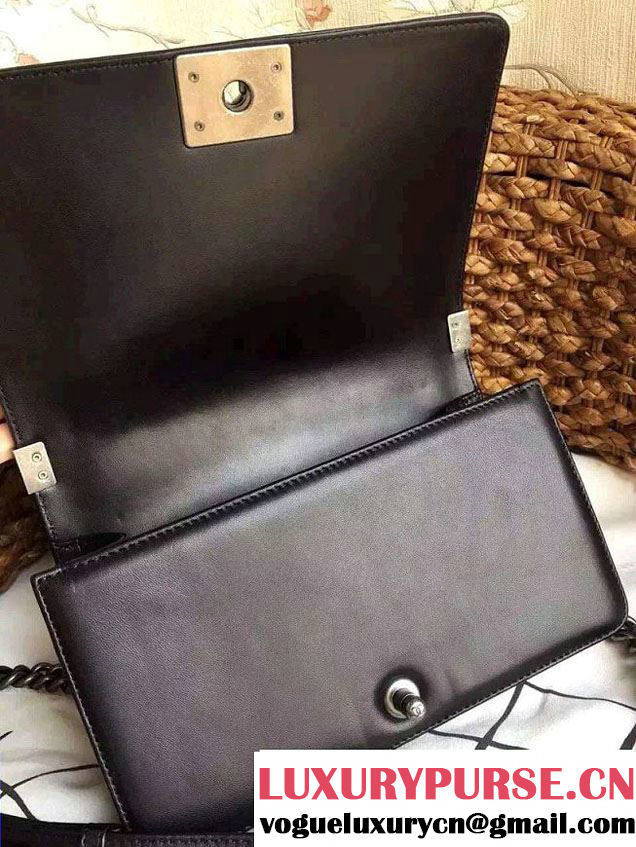 Chanel Horizontal Quilted Old Medium Boy Flap Bag Black 2015/2016