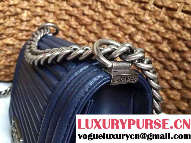 Chanel Horizontal Quilted Small Boy Flap Bag Blue 2015/2016