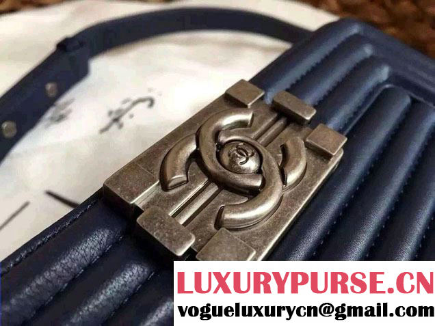 Chanel Horizontal Quilted Small Boy Flap Bag Blue 2015/2016