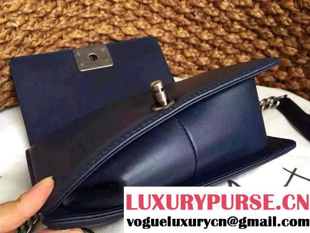 Chanel Horizontal Quilted Small Boy Flap Bag Blue 2015/2016