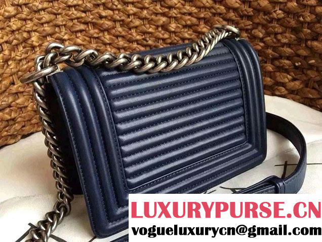 Chanel Horizontal Quilted Small Boy Flap Bag Blue 2015/2016