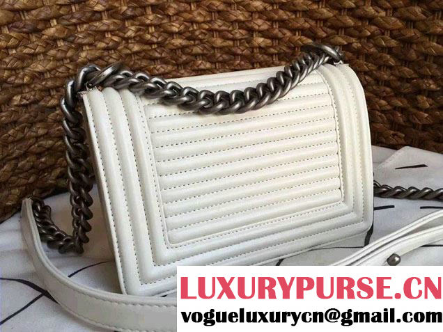 Chanel Horizontal Quilted Small Boy Flap Bag White 2015/2016
