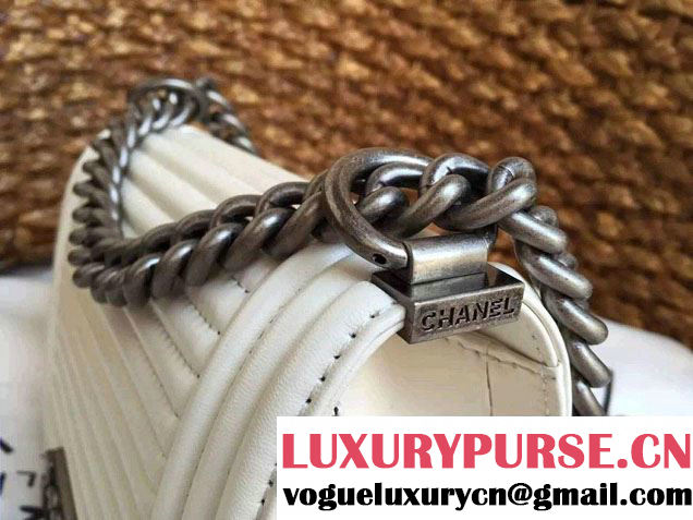 Chanel Horizontal Quilted Small Boy Flap Bag White 2015/2016
