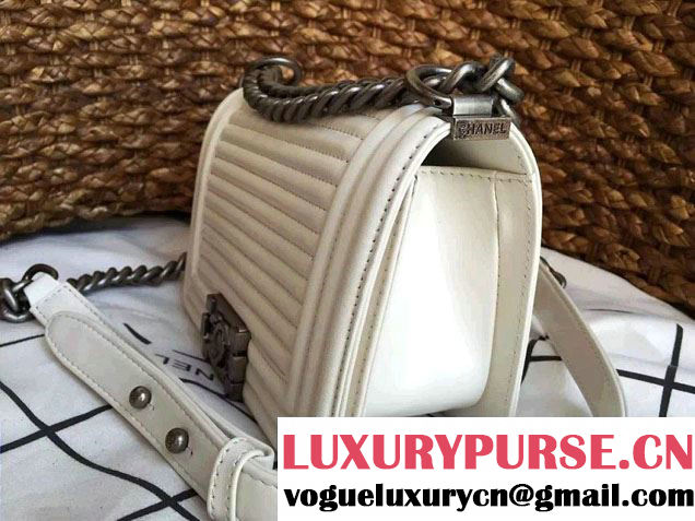 Chanel Horizontal Quilted Small Boy Flap Bag White 2015/2016