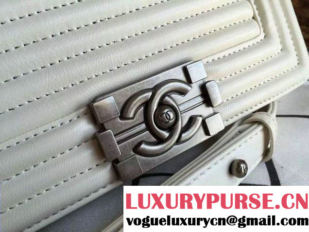 Chanel Horizontal Quilted Small Boy Flap Bag White 2015/2016
