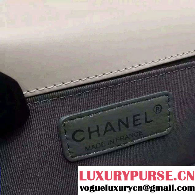 Chanel Shine Hardware Calfskin Boy Chevron Flap Small Bag Light Apricot 2016