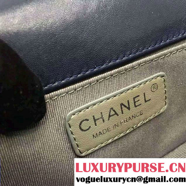 Chanel Shine Hardware Calfskin Boy Chevron Flap Small Bag Black 2016