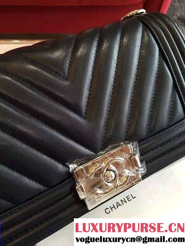 Chanel Shine Hardware Calfskin Boy Chevron Flap Medium Bag Dark Blue 2016