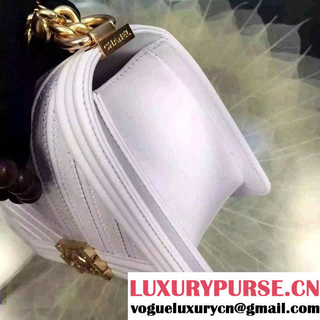 Chanel Large Stitch Chevron Grained/Calfskin/Suede Flap Bag White 2016