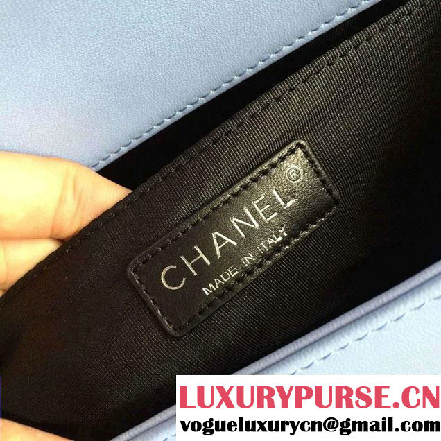 Chanel Chain Top Handle Boy Flap Bag A94804 Sky Blue 2015
