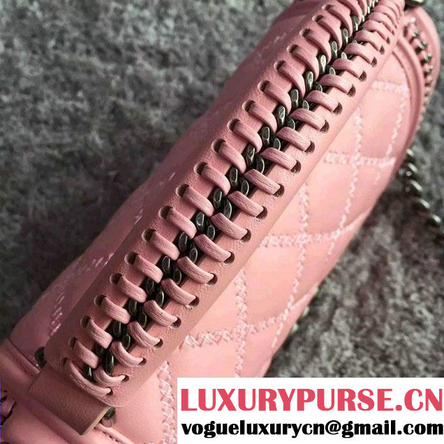 Chanel Chain Top Handle Boy Flap Bag A94804 Pink 2015