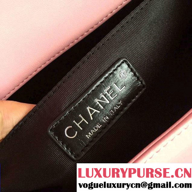 Chanel Chain Top Handle Boy Flap Bag A94804 Pink 2015