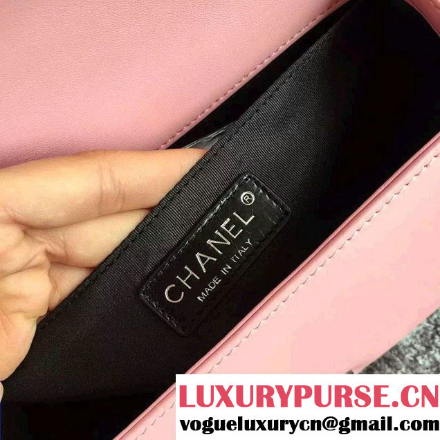 Chanel Chain Top Handle Boy Flap Bag A94804 Pink 2015