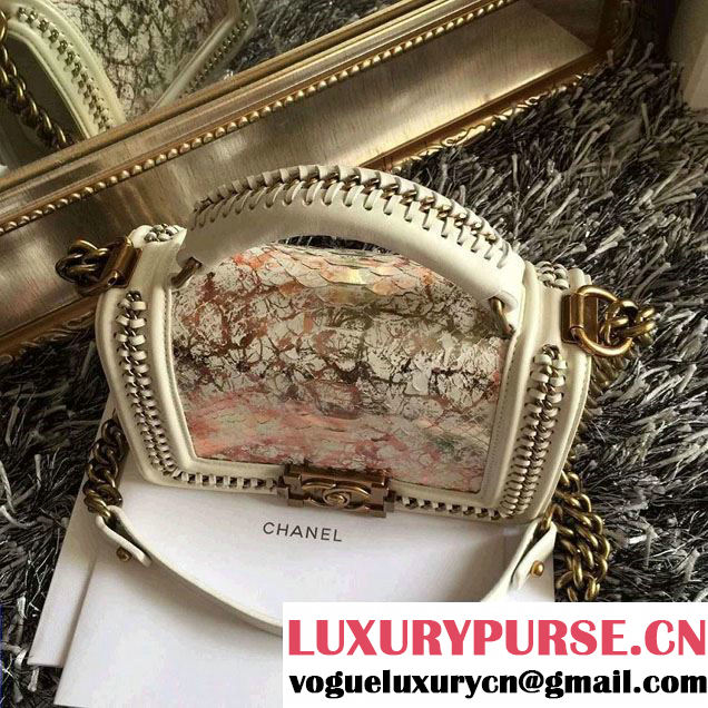 Chanel Python Chain Top Handle Boy Flap Small Bag A94804 2015