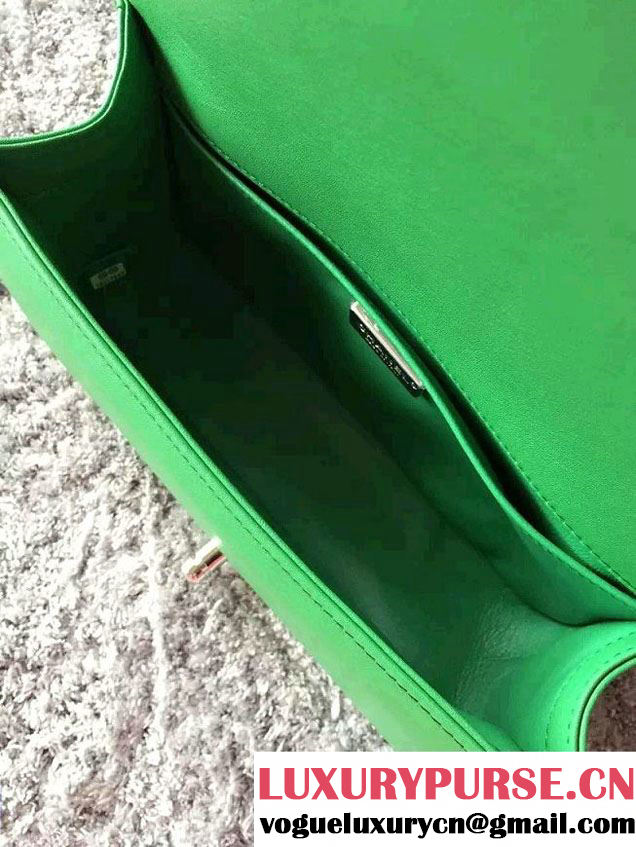 Chanel Python Chain Top Handle Boy Flap Medium Bag A94804 Green 2015
