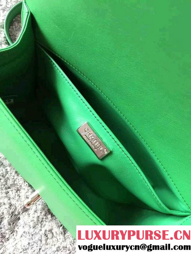 Chanel Python Chain Top Handle Boy Flap Medium Bag A94804 Green 2015