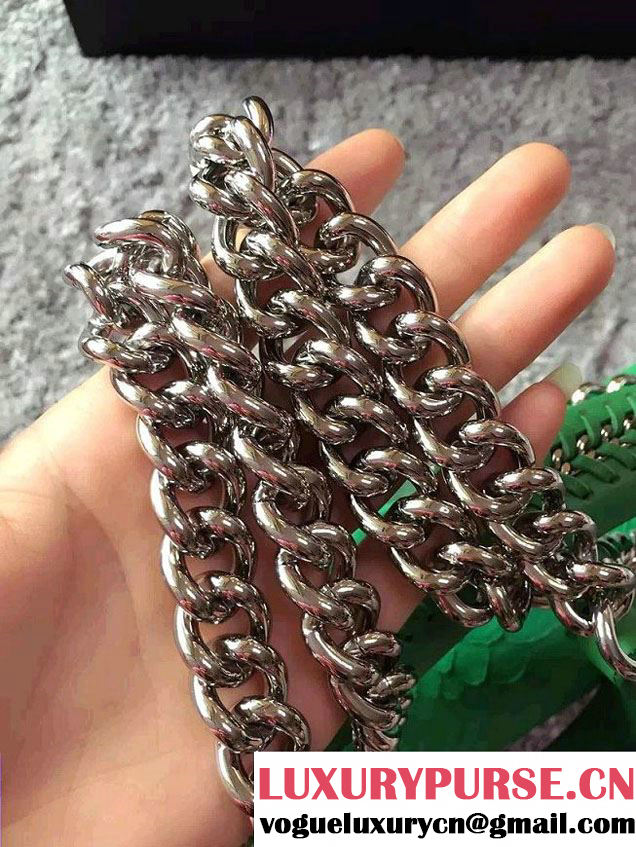 Chanel Python Chain Top Handle Boy Flap Medium Bag A94804 Green 2015