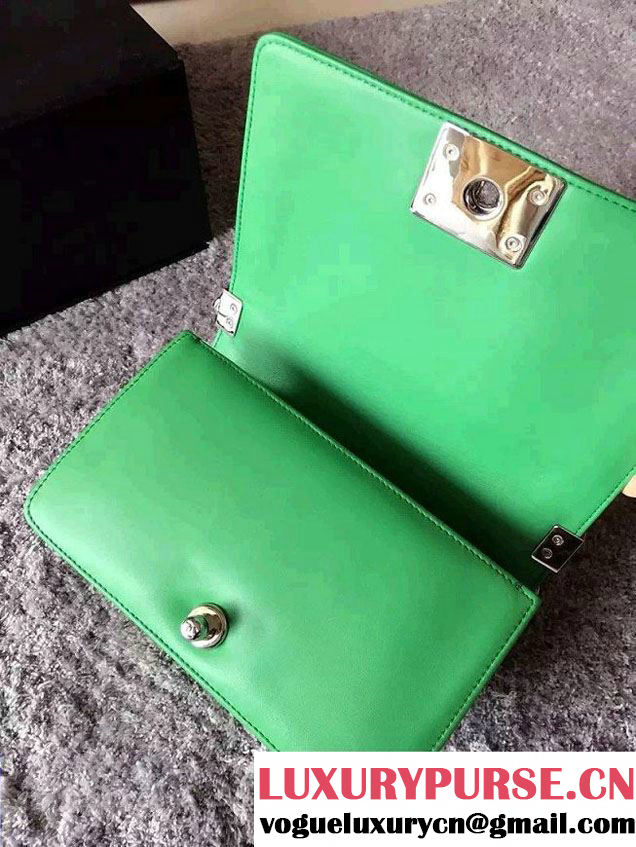 Chanel Python Chain Top Handle Boy Flap Small Bag A94804 Green 2015