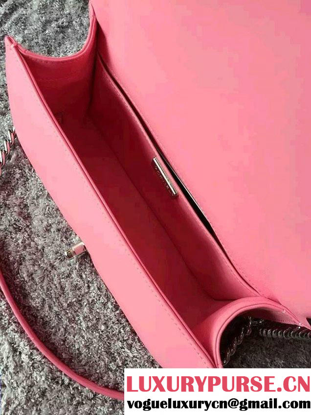 Chanel Python Chain Top Handle Boy Flap Bag A94804 Pink 2015