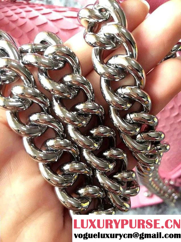 Chanel Python Chain Top Handle Boy Flap Bag A94804 Pink 2015
