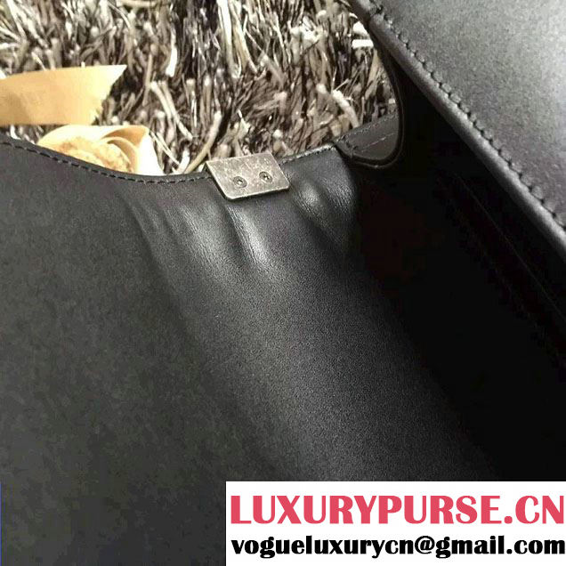 Chanel Python Chain Top Handle Boy Flap Bag A94804 Black 2015