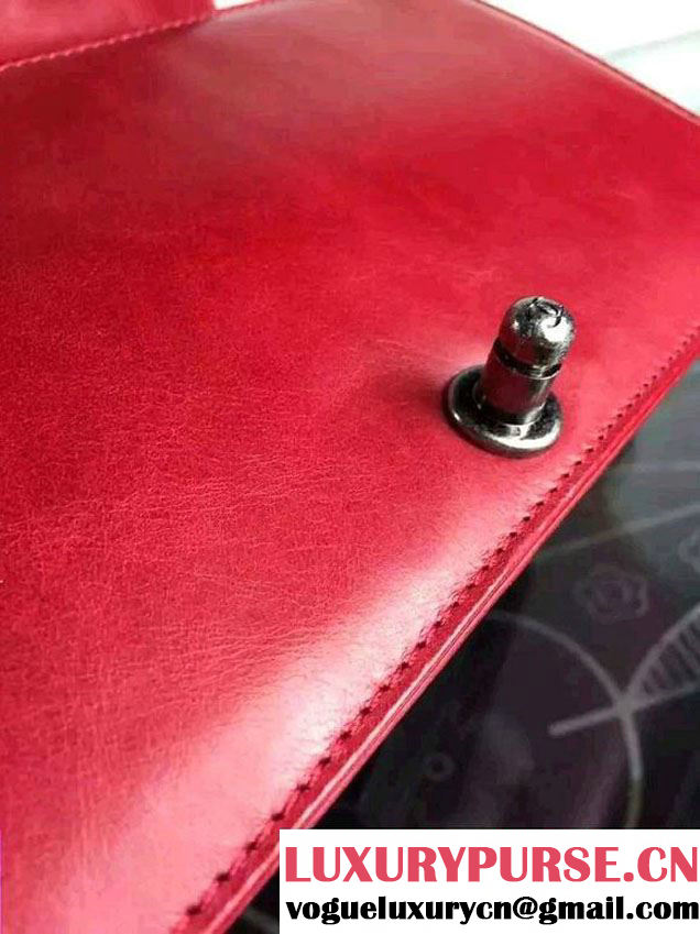 Chanel Boy Quilted Flap Shoulder Medium Bag Red
