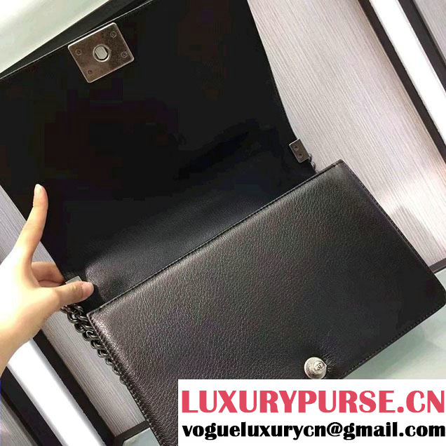 Chanel Chain Top Handle Boy Flap New Medium Bag A94804 Black 2016