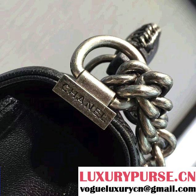 Chanel Chain Top Handle Boy Flap New Medium Bag A94804 Black 2016