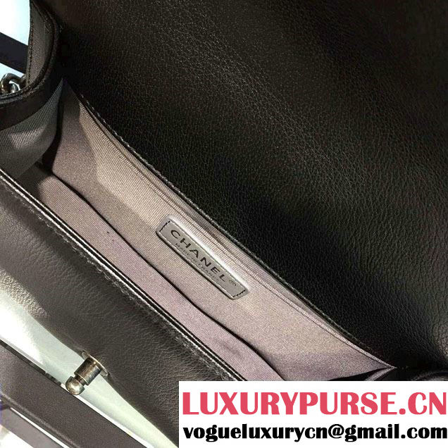 Chanel Chain Top Handle Boy Flap Medium Bag A94804 Black 2016