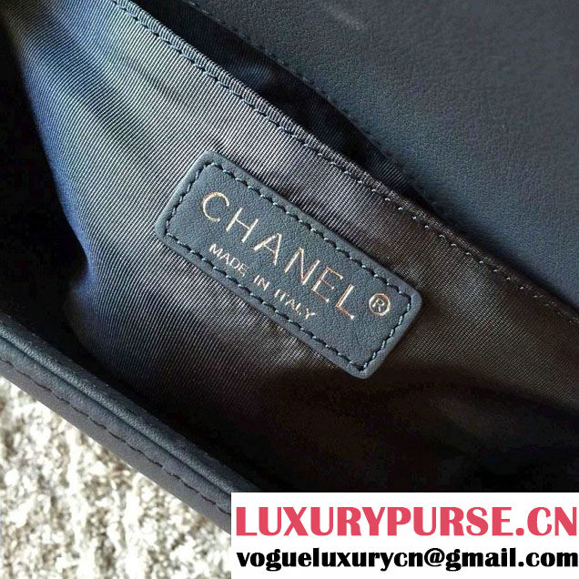 Chanel Chain Top Handle Boy Flap Medium Bag A94804 Blue Gray 2016