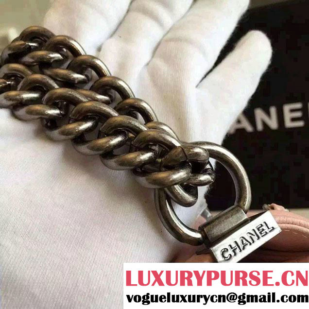Chanel Chain Top Handle Boy Flap Medium Bag A94804 Nude Pink 2016