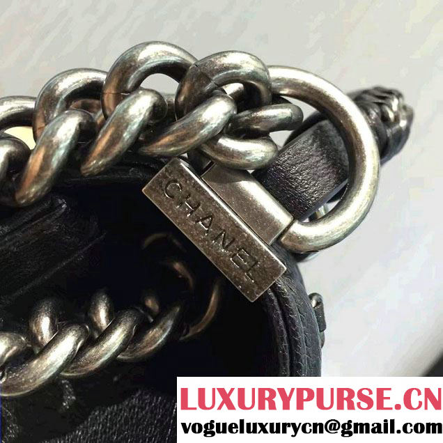 Chanel Chain Top Handle Boy Flap Small Bag A94804 Black 2016