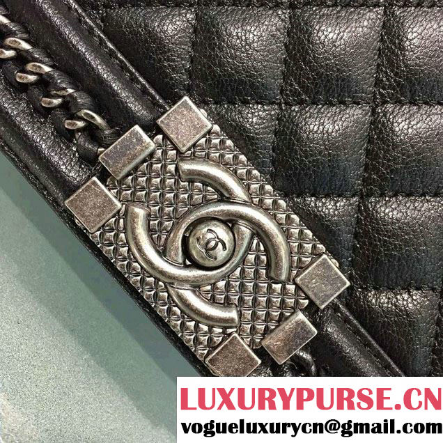 Chanel Chain Top Handle Boy Flap Small Bag A94804 Black 2016