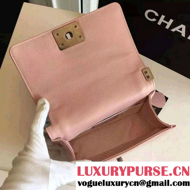 Chanel Chain Top Handle Boy Flap Small Bag A94804 Nude Pink 2016