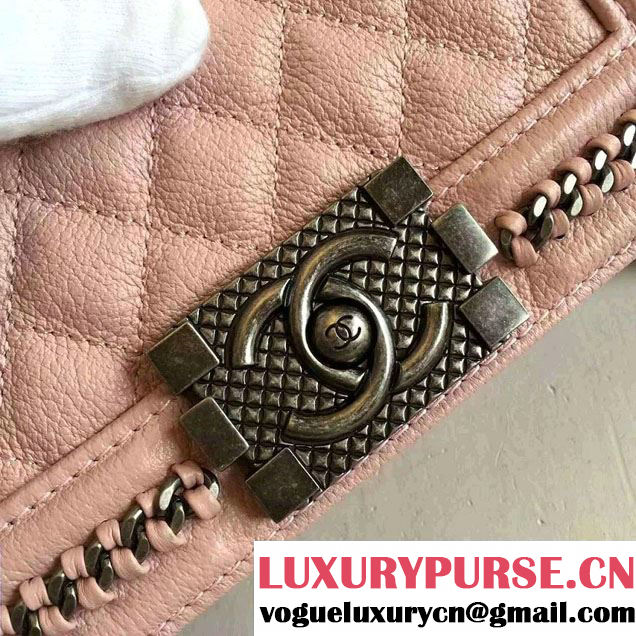 Chanel Chain Top Handle Boy Flap Small Bag A94804 Nude Pink 2016