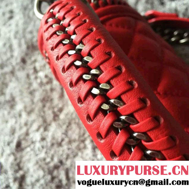 Chanel Chain Top Handle Boy Flap Small Bag A94804 Red 2016