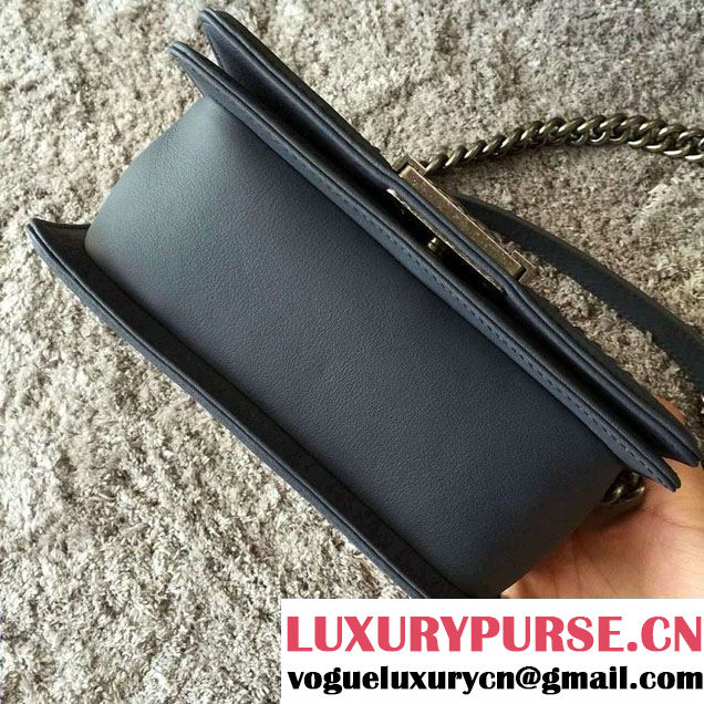 Chanel Chain Top Handle Boy Flap Small Bag A94804 Blue Gray 2016