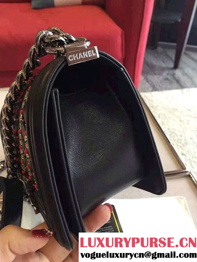 Chanel Lambskin Sequins Diamond Embroideries Boy Flap Small Bag 2016