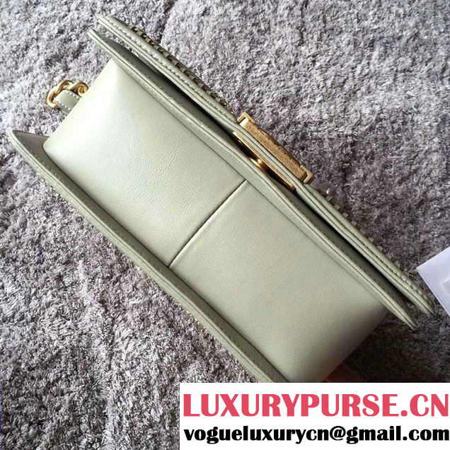 Chanel Python Chain Top Handle Boy Flap Medium Bag A94804 Pale Green 2016