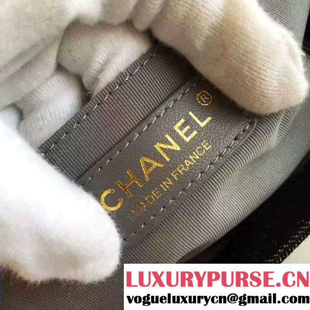 Chanel Washed Denim Boy Flap Shoulder Bag Black/Gold 2016