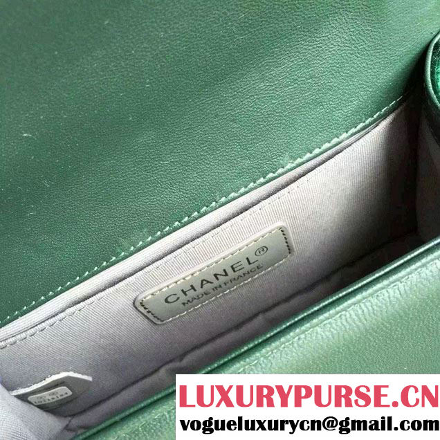 Chanel Velvet Small Boy Flap Shoulder Bag Green